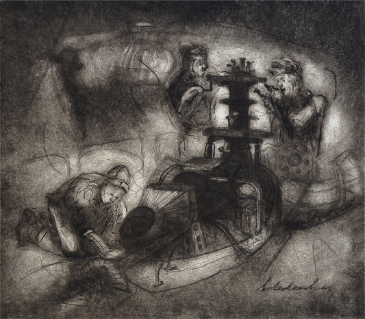 The rotor head of a Super Puma I