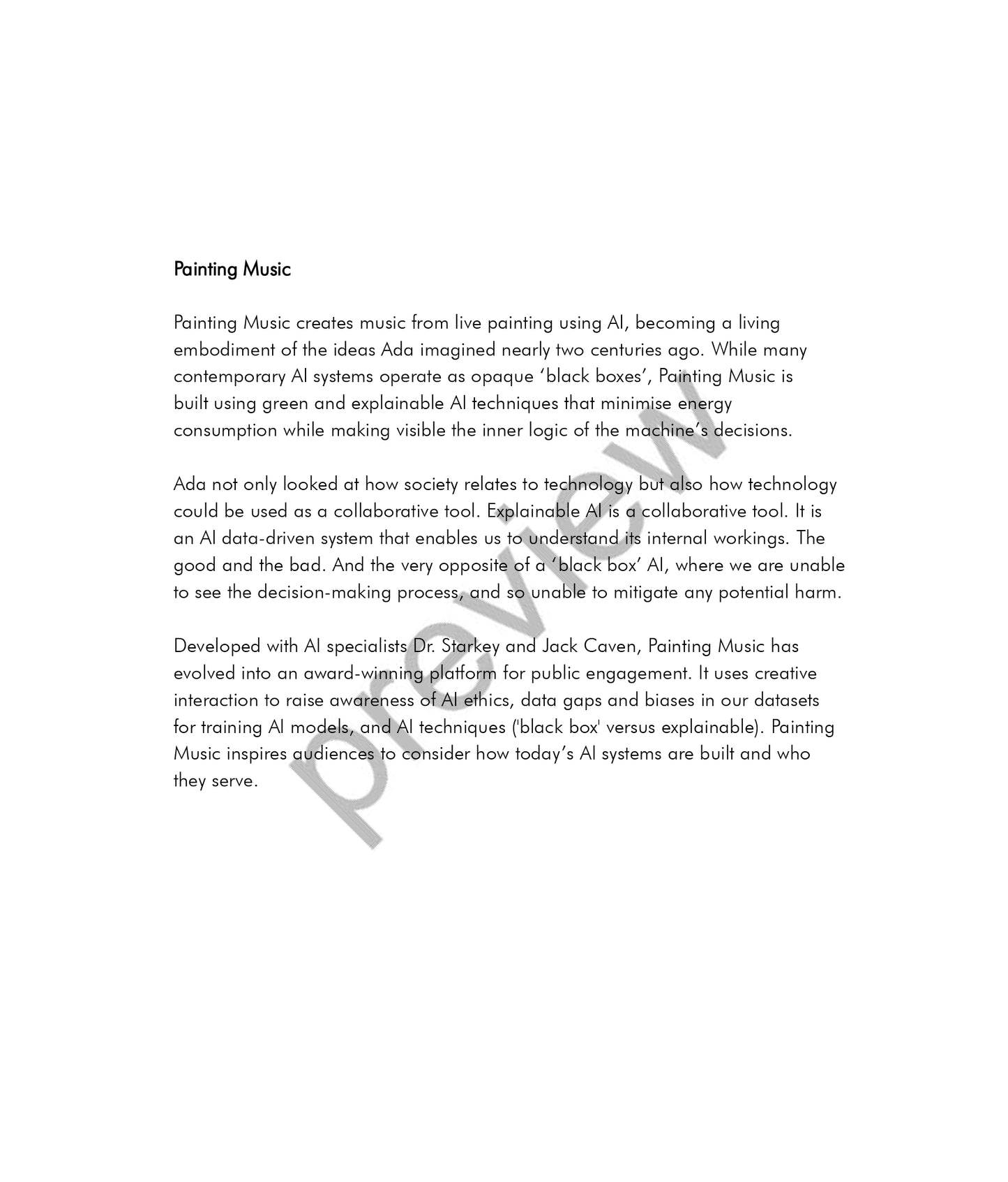 The Landscape of Intelligence - Tribute to Ada Lovelace -  Artist Booklet